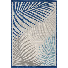 Load image into Gallery viewer, Cephas Floral Indoor / Outdoor Area Rug in Blue/Gray