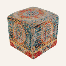 Load image into Gallery viewer, Cheekwood 18'' Wide Square Abstract Pouf Ottoman
