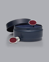 Load image into Gallery viewer, Enamel Textured Oval Cufflinks - Burgundy Red