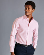 Load image into Gallery viewer, Semi-Spread Collar Non-Iron Cotton Linen Stripe Shirt - Pink