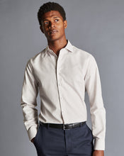 Load image into Gallery viewer, Semi-Spread Collar Non-Iron Cotton Linen Stripe Shirt - Stone