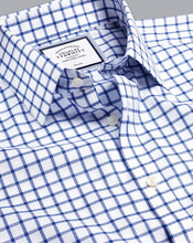 Load image into Gallery viewer, Non-Iron Twill Grid Check Shirt - Cobalt Blue