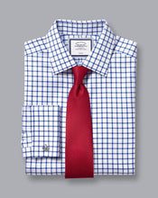 Load image into Gallery viewer, Non-Iron Twill Grid Check Shirt - Cobalt Blue