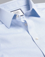 Load image into Gallery viewer, Non-Iron Twill Mini Grid Check Shirt - Cornflower Blue