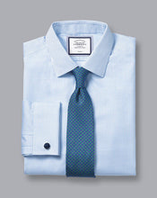Load image into Gallery viewer, Non-Iron Twill Mini Grid Check Shirt - Cornflower Blue