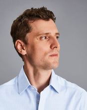Load image into Gallery viewer, Non-Iron Twill Mini Grid Check Shirt - Cornflower Blue