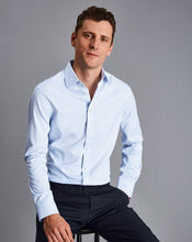 Load image into Gallery viewer, Non-Iron Twill Mini Grid Check Shirt - Cornflower Blue