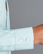 Load image into Gallery viewer, Spread Collar Non-Iron Twill Shirt - Aqua Green