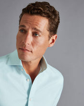 Load image into Gallery viewer, Spread Collar Non-Iron Twill Shirt - Aqua Green