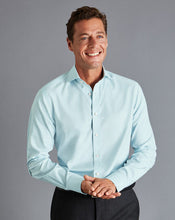 Load image into Gallery viewer, Spread Collar Non-Iron Twill Shirt - Aqua Green