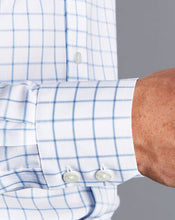 Load image into Gallery viewer, Non-Iron Twill Grid Check Shirt - Cornflower Blue