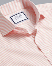 Load image into Gallery viewer, Spread Collar Non-Iron Twill Stripe Shirt - Orange