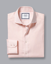 Load image into Gallery viewer, Spread Collar Non-Iron Twill Stripe Shirt - Orange