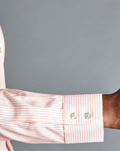 Load image into Gallery viewer, Spread Collar Non-Iron Twill Stripe Shirt - Orange