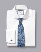 Load image into Gallery viewer, Spread Collar Non-Iron Cambridge Weave Shirt - White