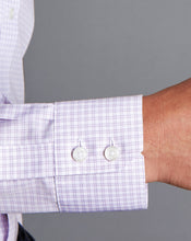 Load image into Gallery viewer, Spread Collar Non-Iron Check Shirt - Violet Purple