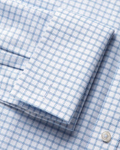 Load image into Gallery viewer, Spread collar Non-Iron Richmond Weave Check Shirt - Cornflower Blue
