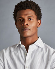 Load image into Gallery viewer, Spread collar Non-Iron Richmond Weave Stripe Shirt - Light Grey