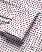 Load image into Gallery viewer, Spread collar Non-Iron Richmond Weave Check Shirt - Wine Red