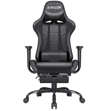 Load image into Gallery viewer, Faux Leather PC & Racing Gaming Chair with Footrest