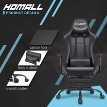 Load image into Gallery viewer, Faux Leather PC & Racing Gaming Chair with Footrest
