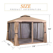 Load image into Gallery viewer, Garden 10 Ft. W x 10 Ft. D Aluminum Patio Gazebo