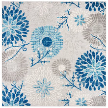 Load image into Gallery viewer, Kellems Floral Indoor / Outdoor Area Rug in Gray/Navy
