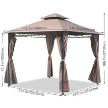 Load image into Gallery viewer, Large Garden 8.8 Ft. W x 8.8 Ft. D Steel Patio Gazebo