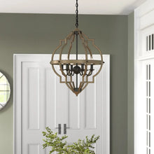 Load image into Gallery viewer, Mcnemar 6 - Light Candle Style Geometric Chandelier with Wrought Iron Accents