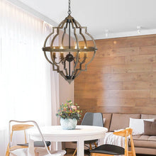 Load image into Gallery viewer, Mcnemar 6 - Light Candle Style Geometric Chandelier with Wrought Iron Accents