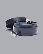Load image into Gallery viewer, Mother of Pearl and Onyx Evening Studs - Silver
