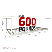 Load image into Gallery viewer, 4′ x 8′ Overhead Garage Storage Rack