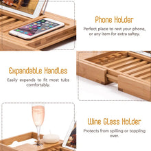 Load image into Gallery viewer, Tieman Freestanding Bamboo Bath Caddy