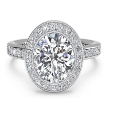 Load image into Gallery viewer, Ritani Halo Micropave Diamond Engagement Ring Style: 1RZ1694