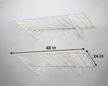Load image into Gallery viewer, 24″ x 48″ Wall Shelves (Two Pack with Hooks)