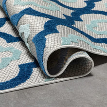 Load image into Gallery viewer, Well Woven Dorado Illuminate Geometric Blue Indoor/Outdoor Hi-Lo Area Rug