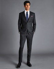 Load image into Gallery viewer, Windowpane Check Birdseye Travel Suit - Charcoal Grey