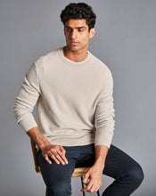 Load image into Gallery viewer, Cotton Merino Textured Crew Neck Sweater - Chalk