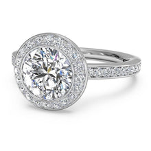 Load image into Gallery viewer, Ritani Halo Micropave Diamond Engagement Ring Style: 1RZ1694