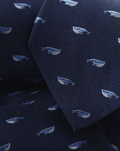 Load image into Gallery viewer, Whale Print Tie - Navy & Sky