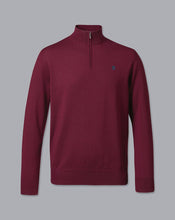 Load image into Gallery viewer, England Rugby Merino Zip Neck Sweater - Burgundy