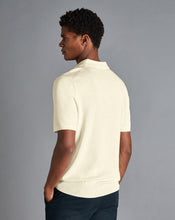 Load image into Gallery viewer, Merino Short Sleeve Polo Sweater - Cream