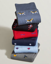 Load image into Gallery viewer, Glasses Motif Socks - Red