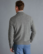 Load image into Gallery viewer, Cashmere Zip Neck Sweater - Grey