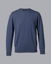 Load image into Gallery viewer, Merino Crew Neck Sweater - Indigo Melange
