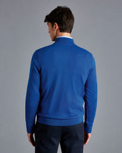 Load image into Gallery viewer, Merino Zip Neck Sweater - Ocean Blue
