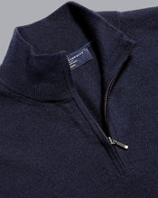 Load image into Gallery viewer, Merino Zip Neck Sweater - Navy