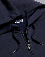 Load image into Gallery viewer, Jersey Hooded Zip Through Sweater - Navy