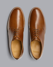 Load image into Gallery viewer, Rubber Sole Leather Derby Shoes - Dark Tan