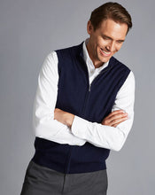 Load image into Gallery viewer, Merino Zip Through Vest - Navy